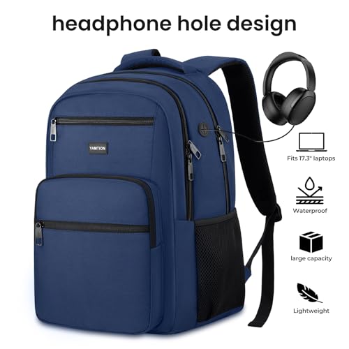 Image of YAMTION Laptop Backpack for Men, Black Backpack, School Backpack for Boys and Girls, Bookbag, Work Backpack (Blue, 15.6 inch)