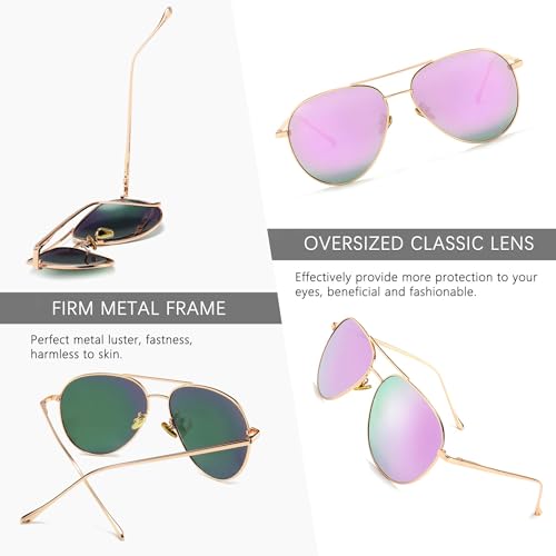 Image of SUNGAIT Women's Lightweight Oversized Aviator Sunglasses
