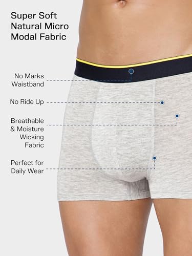Image of Bummer Printed Micro Modal Trunks Underwear for Men - Ultra Soft & Breathable, 3 Times Softer Than Cotton, Anti-Bacterial, Stretchable for Ultimate Comfort & Style, Pack of 1 (A Shark Tank Product)