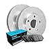 R1 Concepts Front Brakes and Rotors Kit |Front Brake Pads| Brake Rotors and Pads| Ceramic Brake Pads and Rotors|fits 2002-2011 Acura RSX; Honda Civic