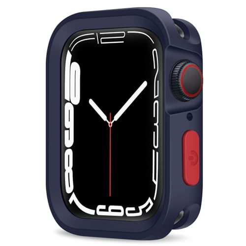 Coque Apple Watch 45mm 44mm antichoc en TPU bleu souple pour iWatch Series 9 8 7 6 5 4 SE