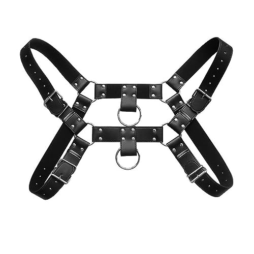 Men Chest Harness Strap Sexy Punk PU Leather Body Bondage Adjustable Buckle Shoulder Harness Belt Clubwear Costume3