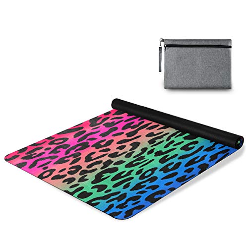 Alaza Tapis d'exercice antidérapant pour femme Motif léopard 180 x 66 x 0,6 cm