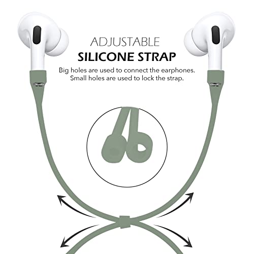 Image of GRIPP Rubon Silicone Case with Carabiner for AirPods Pro (1st Generation), 360 Shock Protection, Precise Cutout, Wireless Charging Support, Durable & Stylish - Green