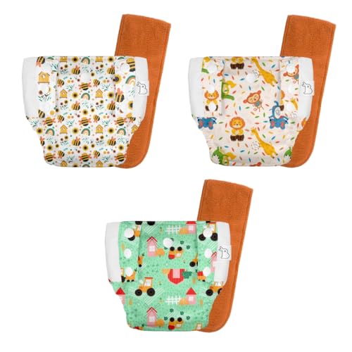 Image of SuperBottoms UNO Pull-up Pant Style Diaper | Cloth Diaper for Babies | Reusable, No Tapes, Easy to Wear, Designed for Active Little Ones | 3M - 3Y | Pack of 3