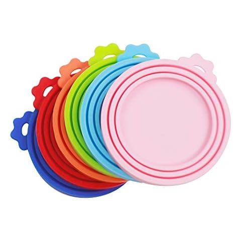 Yobbai 6 packs Pet Food Can Lids, Food Safe BPA-Free & Dishwasher Safe, Can Covers Most Standard Size Dog and Cat Can Tops Cover