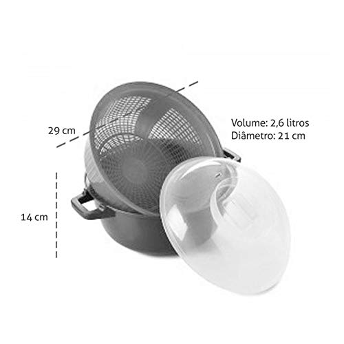 Kit Panela Microondas Caçarola Mini Plástico Branco 2 peças
