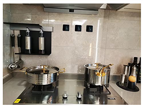 lumfork Handtuchhaken 6 Stück Haken Selbstklebend, Wandhaken Klebehaken Ohne Bohren aus Edelstahl, Ideal für Badzimmer Toilette Küche Büro(Schwarz)