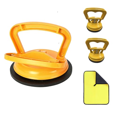 3 Pack Metal Car Dent Puller, Suction Cup Dent Puller with Microfiber Cloth, Heavy Duty Paintless Dent Removal Kit,Dent Puller Kit for Classic Car Hail Repair（1pcs Large + 2pcs Small Suction