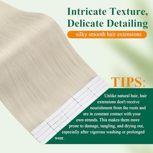 Extension cheveux naturel adhesif pour corriger un manque de volume 40 bandes blond #1000