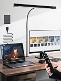 LED Desk Lamps for Home Office,5 Color+9 Brightness Desk Light,Touch & Remote Control,1000 Lumen Bright Monitor Light with Timer,12W USB Adapter Clamp Lamp for Computer, Reading, Study, Workbench