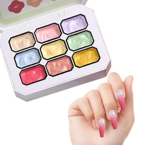 Gel Palmaditas de 9 colores y herramientas de manicura para diseño Pat Painting