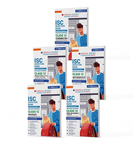 Image of Oswaal ISC Question Banks Class 12 Physics, Chemistry, Mathematics, English Paper-1 & 2 (Set of 5 Books) (For 2024 Board Exams)