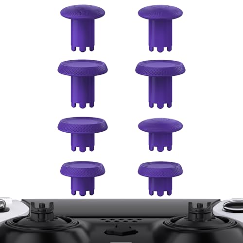 Image of eXtremeRate ThumbsGear Interchangeable Thumbsticks for PS5 Edge Controller, Replacement Purple Analog Thumb Sticks Caps for PS5 Edge Controller - 4 Heights 3 Surfaces Grips - Without Thumbstick Base
