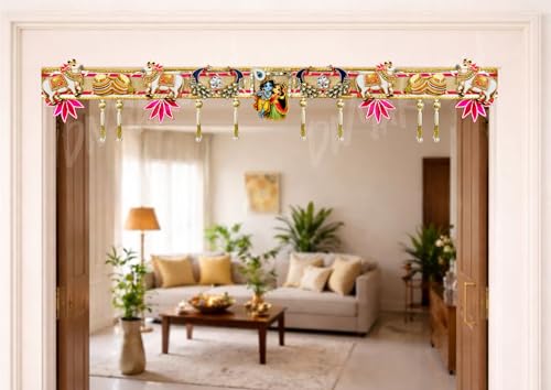 Image of Divyakosh Festive Dcor Toran for Main Door Entrance - 40 Inch|Bandhanwar for Diwali & Weddings |Door Hanging Garland for Home |Artificial Garland for Mandir, Temple Decoration Items