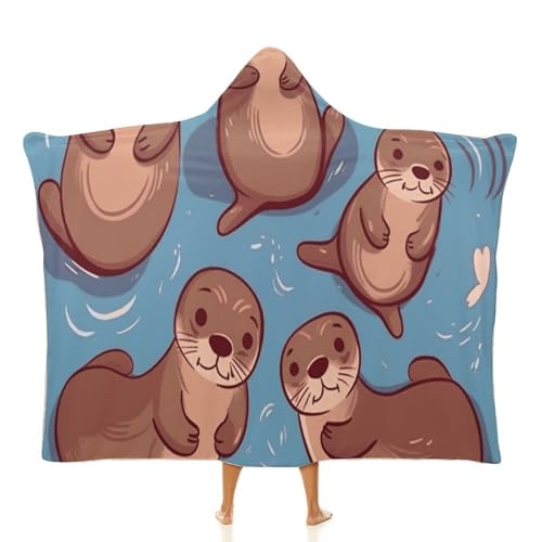 Couverture à capuche loutre marron pour vos soirées cocooning d'hiver