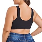 Women's Front Fastening Lace Bras Push Up Plus Size MinimiserBra Soft Support Full Coverage Everyday Sexy Bra Wireless Wide Straps Bra V Neck Non Wired Seamless Bras Front Button Large Size (48F) - Image 3