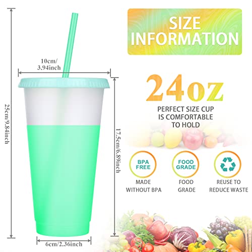 Honeydak 30 Pack Plastic Cups with Lids Straws,Stylish Color by Honeydak - Used condition - Image 4