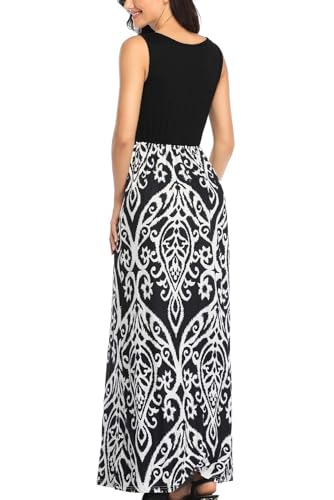 Image of Lacavocor Womens Summer Maxi Dress Tank Top Sleeveless Long Dresses