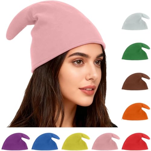 Este versátil gorro de elfo, colorido gorro puntiagudo o gorro navideño es adecuado for carnaval, Halloween, Navidad, cumpleaños, fiestas, disfraces grupales, cosplay y otras ocasiones.(Rosa)