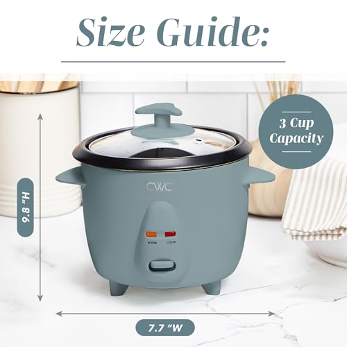 Image of COOK WITH COLOR 6 Cup Rice Cooker 300W - Effortless Cooking and Perfectly, Cooks 3 Cups of Raw Rice for 6 Cups of Cooked Rice, Slate Blue | 300W, Cooks 3 Cups Raw Rice, 6 Cups Cooked Rice, Effortless Cooking