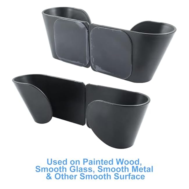 Hitefu 6 Pairs Pot Lid Organizer for Cabinet Door, Adjustable Wall Mount Pan Lid Holders for Kitchen (Black)