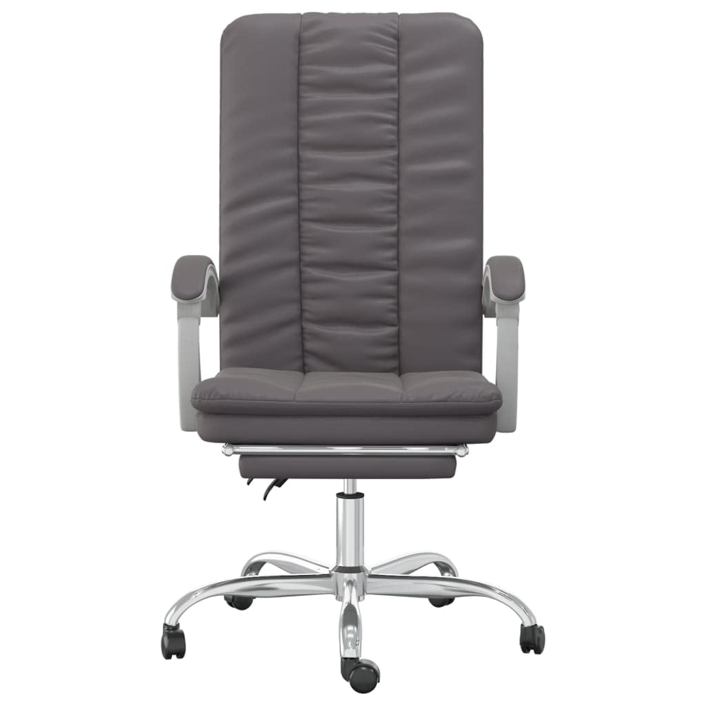 Sedia da ufficio con funzione reclinabile, in ecopelle, colore: grigio