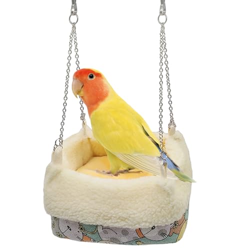 Axfbim Nido suave para pájaros, nido de periquito, hamaca súper suave para mascotas, cama de jaula de nido, casa de loro de felpa cálida de invierno