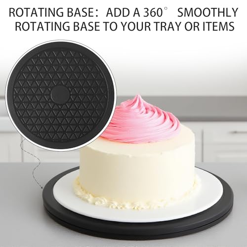 Image of 8 Inch Heavy Duty Rotating Swivel Stand - Lazy Susan with Steel Ball Bearings for Model Base /Rotating Plants /Crafts Stand Monitor /TV /Monitors /Potted Plants (360˚ Rotation)