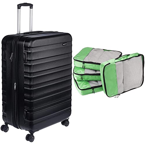 Image of AmazonBasics Polyester Hardside Suitcase with Wheels, 78 cm
