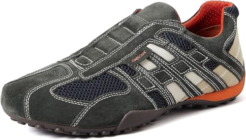 Geox Herren Uomo Snake L Sneakers,Schwarz,44 EU