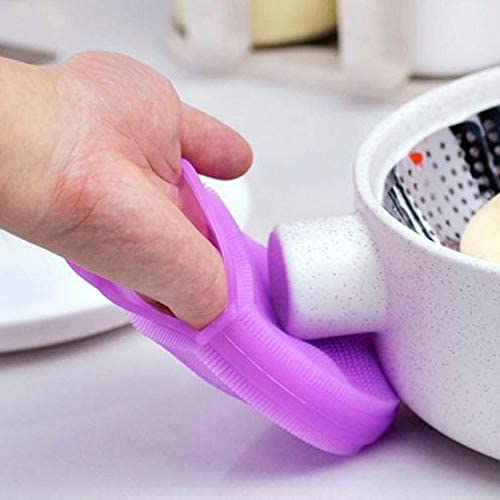 Esponja/Luva de Silicone Antibacteriana Multiuso