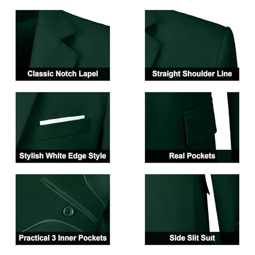 Image of Mens Suit Solid Two Button Slim Fit Suit Set for Wedding Formal Business Suit Men 3 Piece Suit Blazer Vest Pants Set