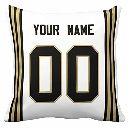 Image of ANTKING New Orleans Throw Pillow with Custom Name and Number Personalized Gift for Men Women Boys
