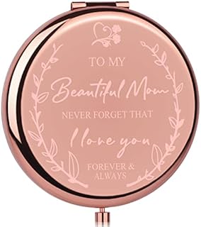 Gifts for Mum at Christmas - I Love You Mum, Rose Gold Compact Mirror, Presents for Christmas, Best Mummy Mom Gifts for Christmas, Mum Birthday Gifts from Daughter Son, Xmas Gifts for Mum Mother