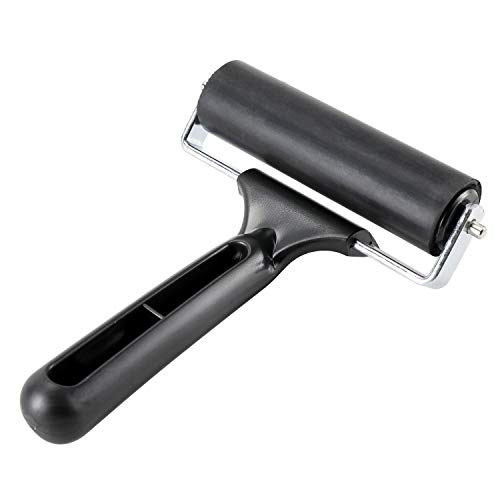 YaeKoo 3 pcs Rubber Brayer,Rubber Glue Roller Paint Brush Ink Applicator Art Craft Oil Painting Tool Anti Skid Tape Construction, for Printmaking, Wallpapers Ink Paint Block Stamping (2.4",4",5.9") - Thumbnail 6