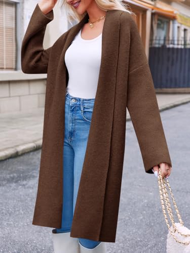 Image of Saodimallsu Womens Long Cardigan Sweaters Chunky Open Front Oversized Slouchy Knit Fall Trendy Coatigan Jackets