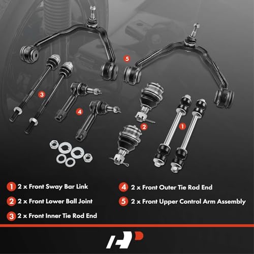 A-Premium 10Pcs Front Suspension Kit, Upper Control Arm, Lower Ball Joint by A-Premium - Used condition - Image 2