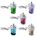 AOOOWER Cat Bubble Teas Pendant Cartoon Milk Teas Pendants Keyrings Fashionable Acrylic Key Rings Jewelry for Backpacks