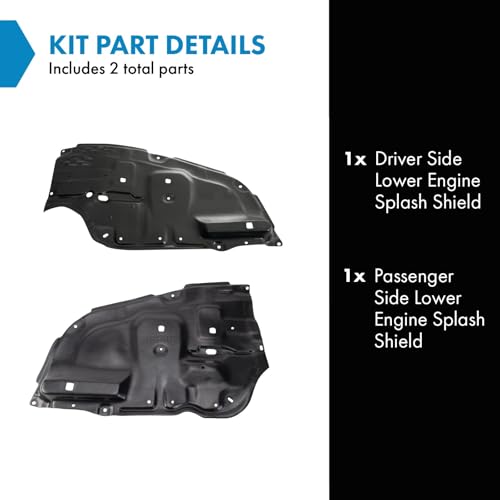 Image of TRQ Driver & Passenger Side Lower Engine Splash Shield for 2005-2010 Toyota Avalon