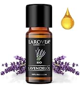 LAROVEA Lavendelöl BIO 10ml Fein - 100% Naturreines Lavendel Öl - Vegan, für die Aromatherapie: H...