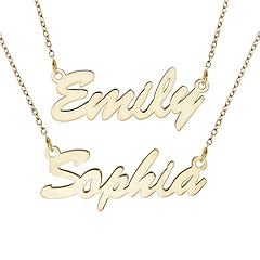 Two Different Names - Gold Script Necklace