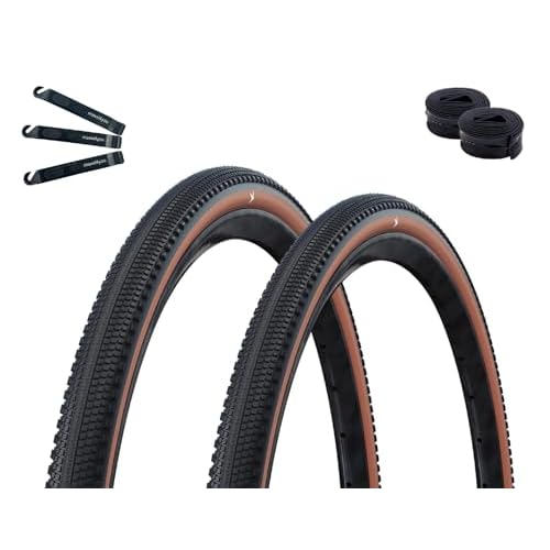2 x Schwalbe G-One Comp Fahrradreifen Active K-Guard Green Compound E-25 Schwarz/Bronze 40-622 (28 x 1.50) + 2 x Schwalbe Schläuche AV17 inkl. maxxi4you Reifenheber