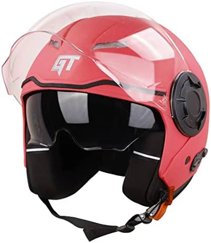 Steelbird GT Dashing ISI Certified Open Face Helmet for Men and Women with Inner Sun Shield ( Dual Visor Mechanism )