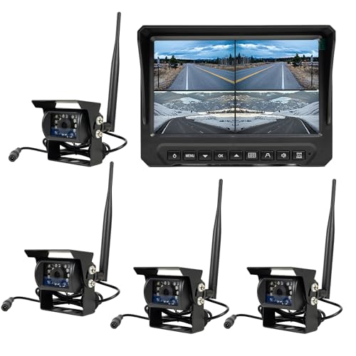 Kit de videovigilancia inalámbrico contra puntos ciegos PNI TRK504 con monitor para camión