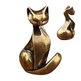 Generico Pequeñas figuras de gatos – Decoración con animales, figura de gato en miniatura – para entrada, oficina, salón, dormitorio, estantería, mostrador, decoración rústica, coche infantil