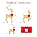 Best Choice Products 4ft 3-Piece 2D Lighted Christmas Deer Family Set, Large Outdoor Yard Reindeer Holiday Decoration with 175 LED Lights, Stakes, Zip Ties - Gold