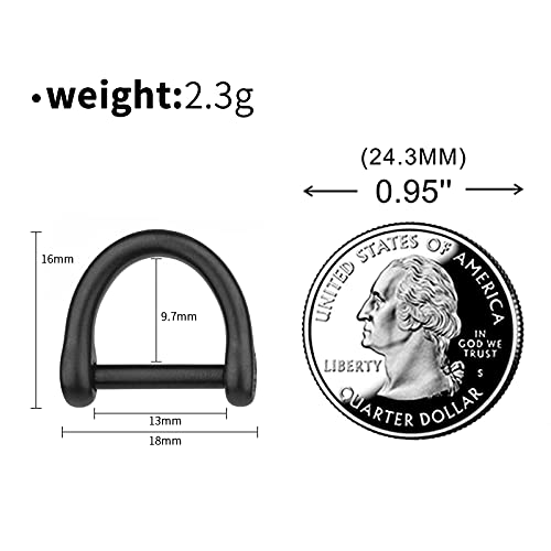 Tisur Key Ring With Screw Shackle，Black Key Rings Heavy Duty Keyrings For Keys,Diy Key Fob D Rings Keychain 2Pcs (1/2'', Black/Titanium) #TOP2