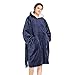 Winthome Übergroße Hoodie Decke, Sherpa Sweatshirt Decke, Kuschelpullover Für Damen Herren Erwachsene (Blau, One Size)