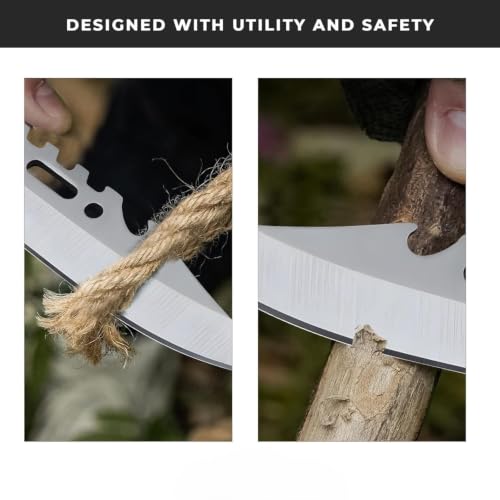 Image of Folding Utility Cutter with Wooden Handle, Stainless Steel Multipurpose Cutting Tool for Packaging, Carton Opening, Fruit & Vegetable Preparation, Craft, Office and Household Use